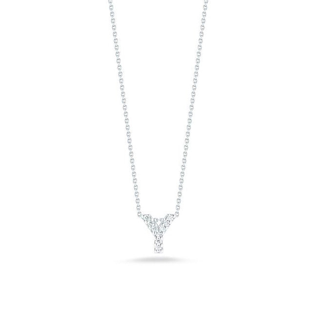 Roberto Coin Tiny Treasures White Gold "Love Letter" Initial Pendant